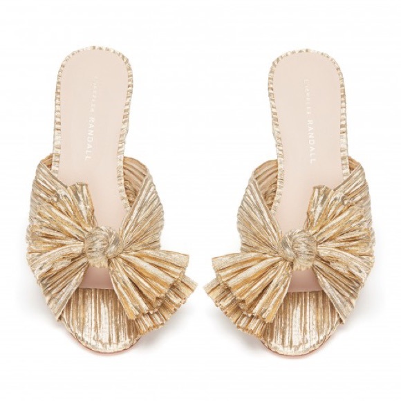emilia mid heel pleated knot slide